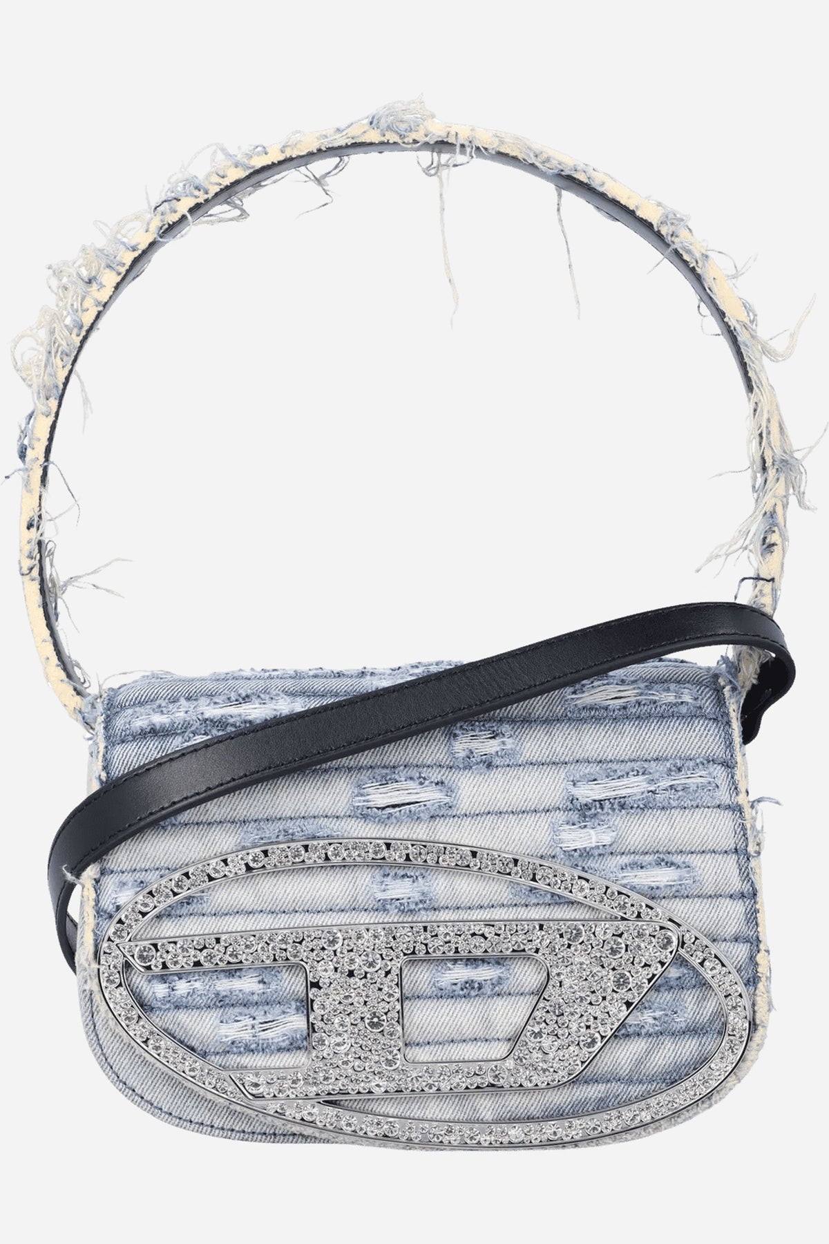 Diesel 1Dr Borsa a tracolla in denim effetto invecchiato