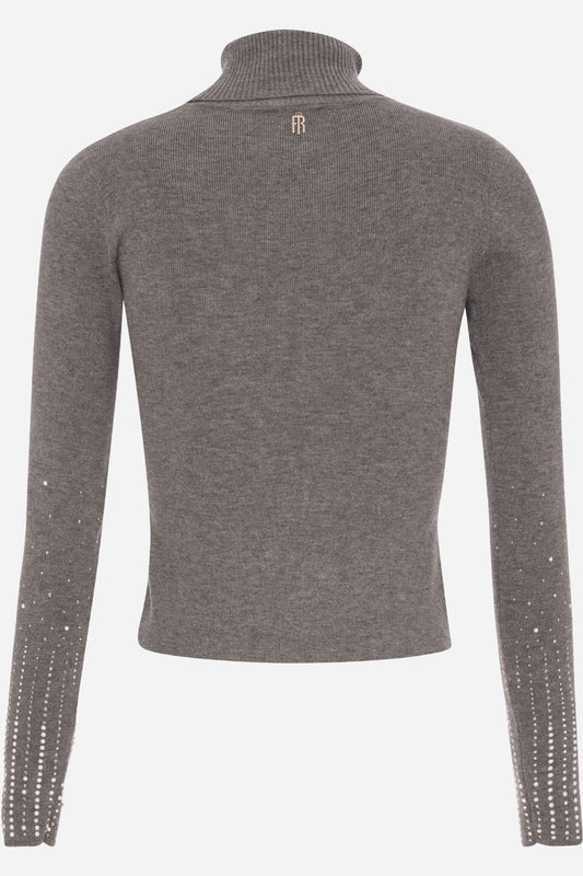 Maglia slim Fracomina collo alto maniche lunghe