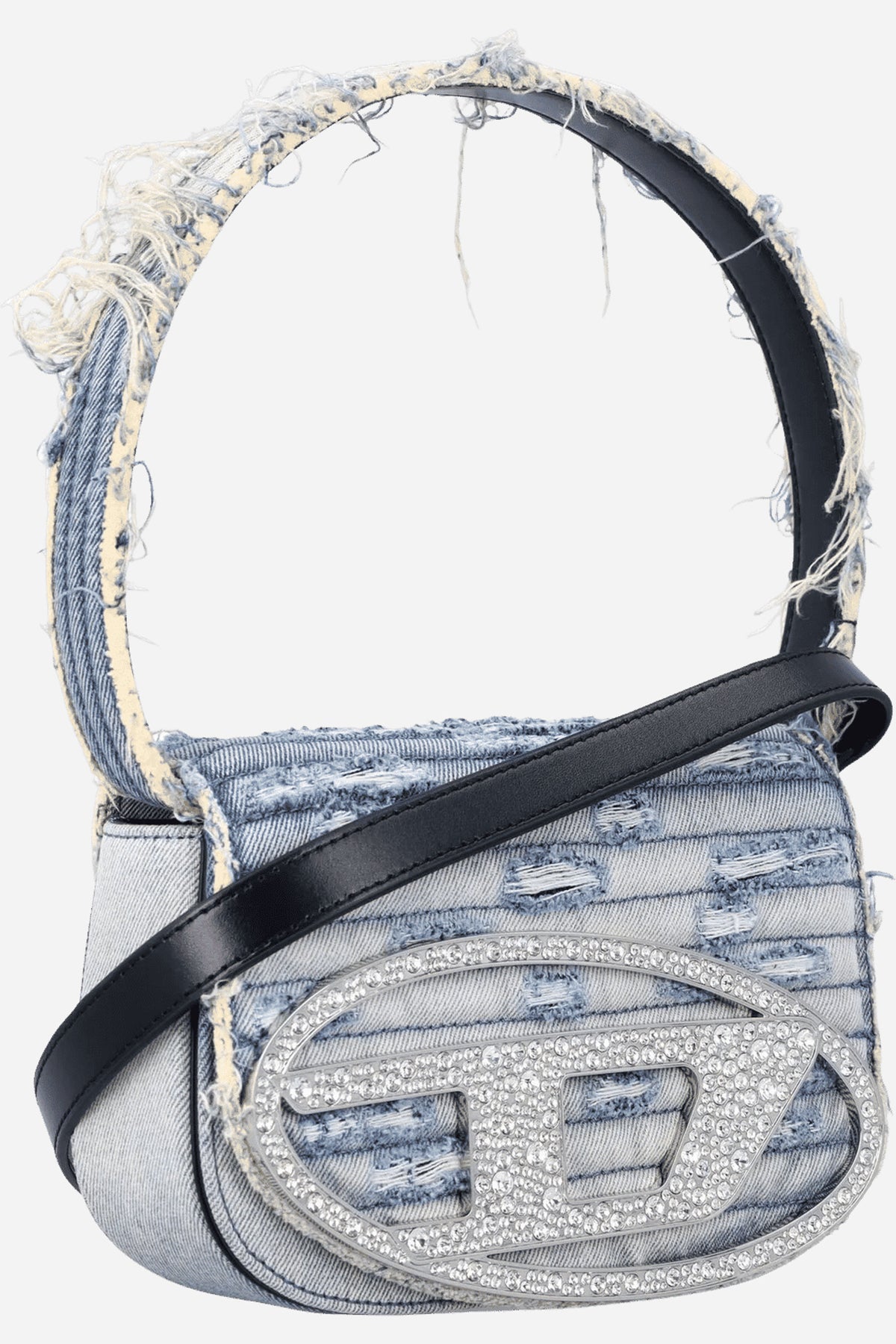 Diesel 1Dr Borsa a tracolla in denim effetto invecchiato