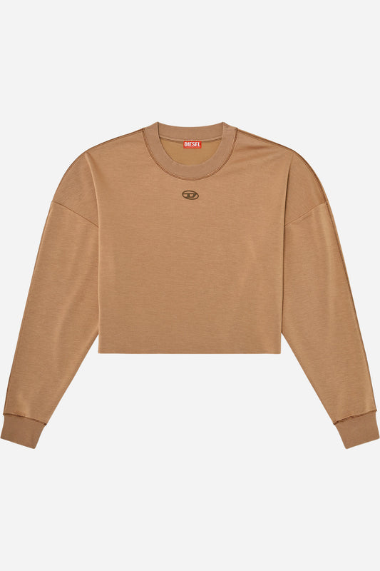 Diesel crop top donna relaxed in scuba stretch
