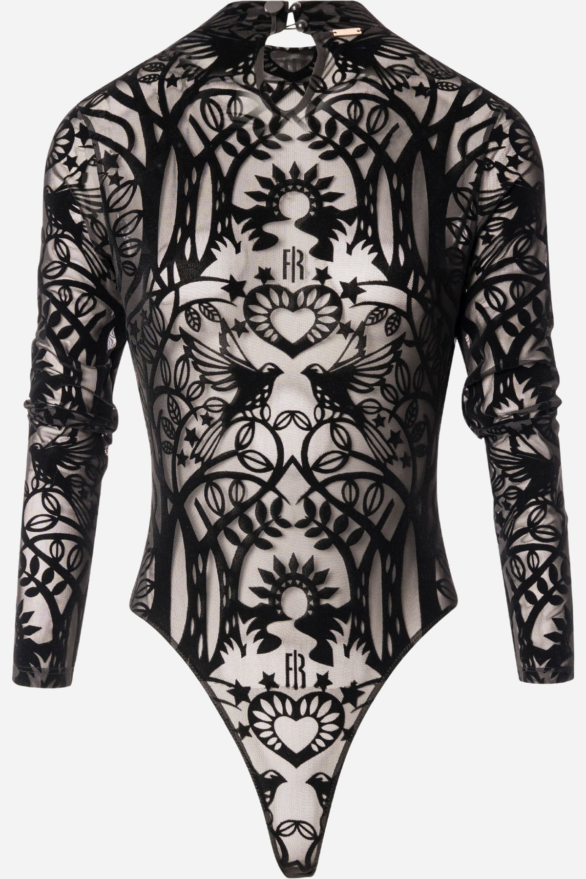 Body Fracomina slim in pizzo collo alto