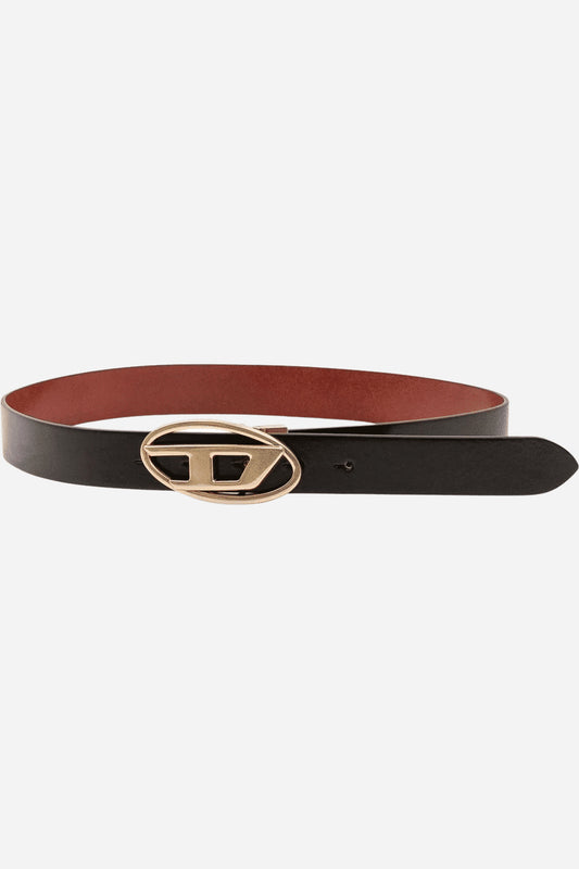 Diesel Oval-D cintura reversibile in pelle