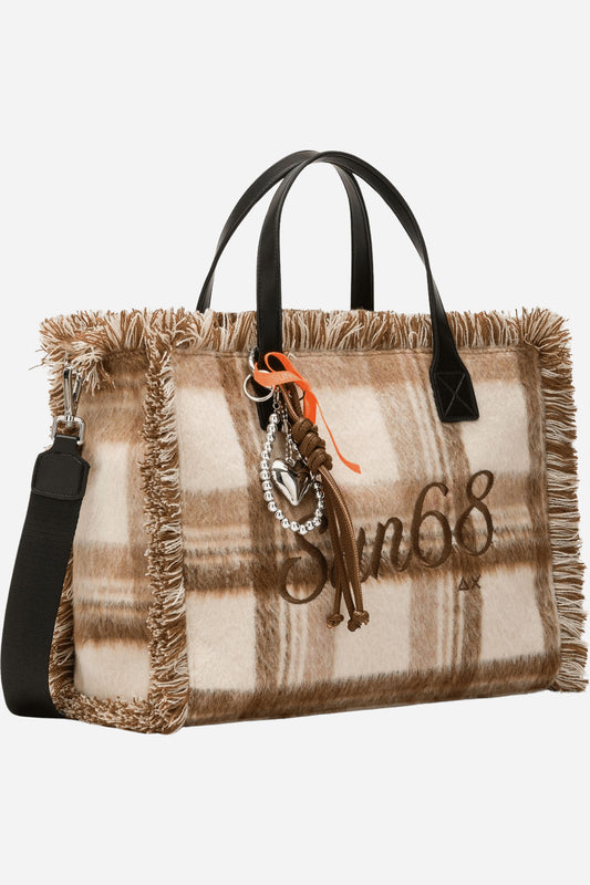 Cali Shopping bag media in lana con frange