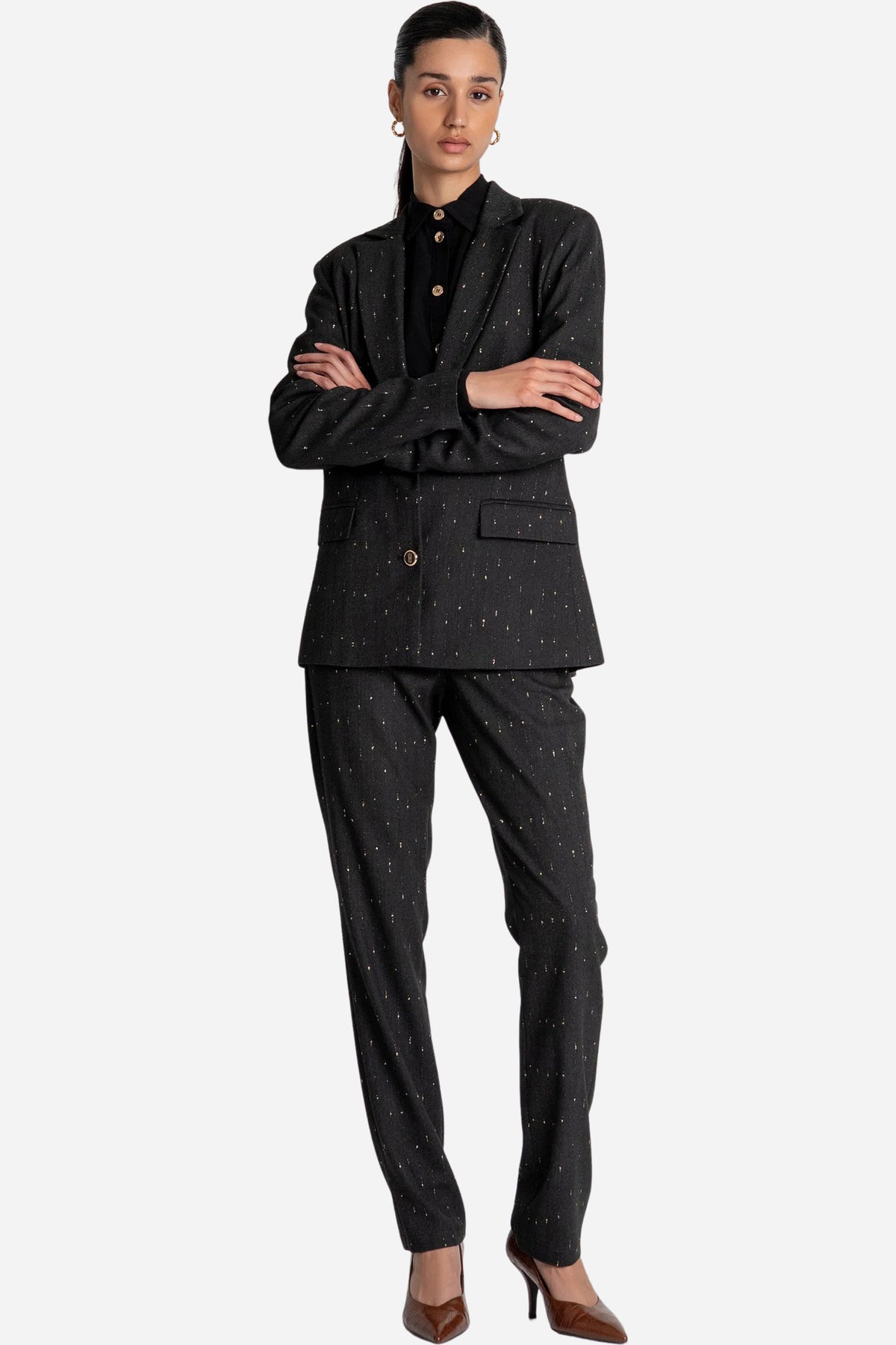 Blazer Fracomina regular monopetto gessato