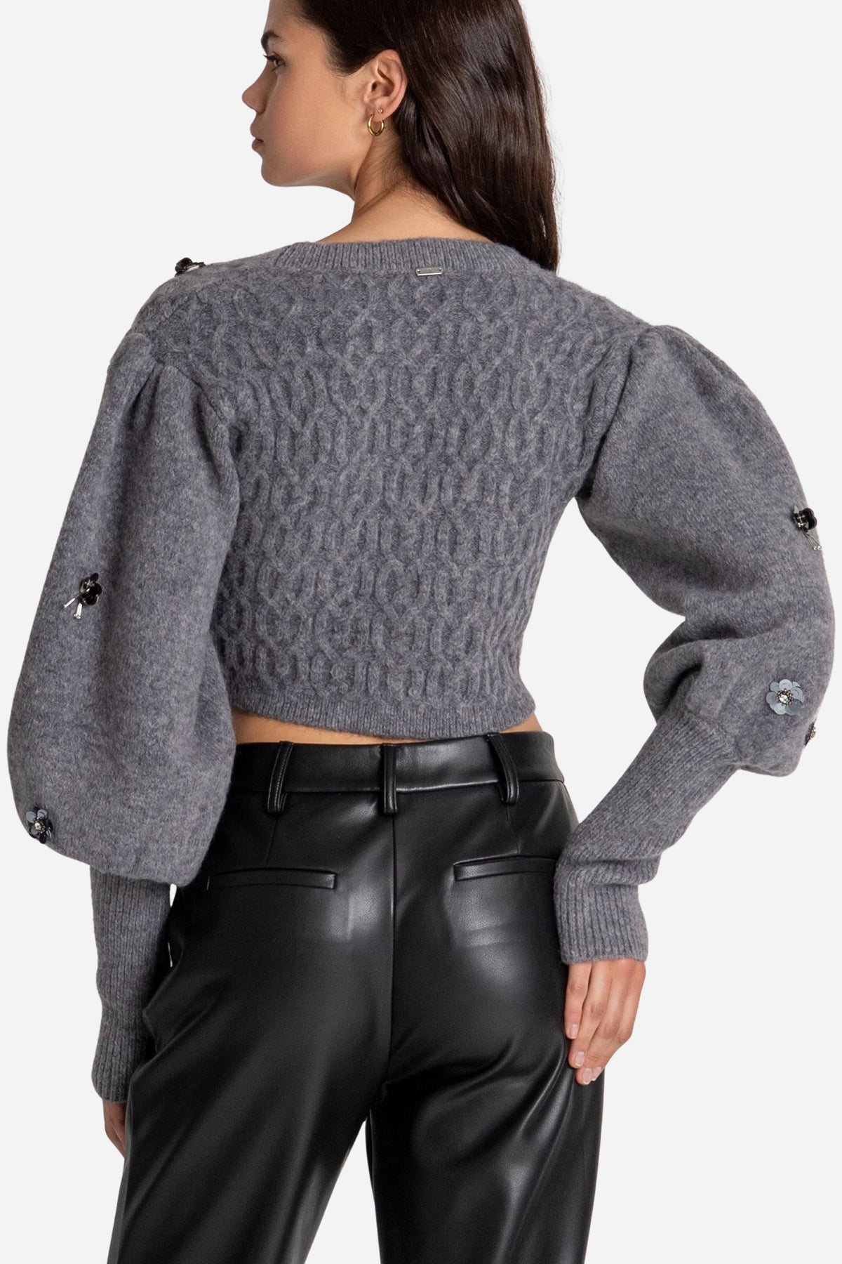 Cardigan Fracomina cropped punto treccia