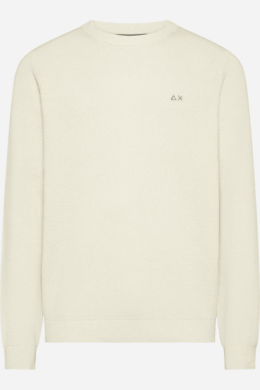 Sun68 Maglia girocollo lana cotone punto riso