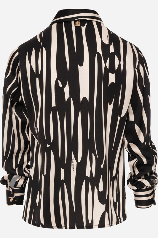 Camicia regular viscosa stampa astratta Fracomina