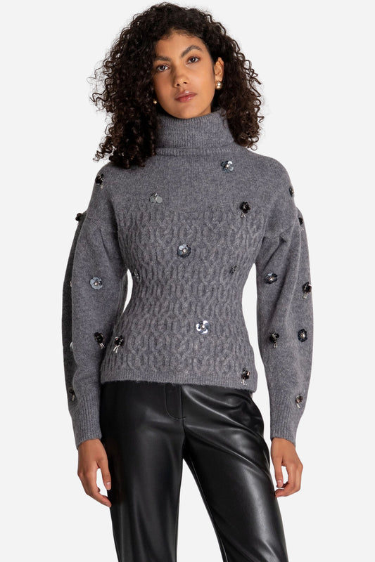 Maglia Fracomina slim collo alto punto treccia
