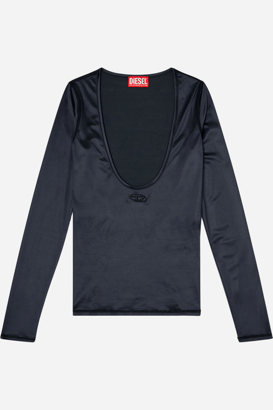 Top slim Diesel Logo Oval D in nylon stretch
