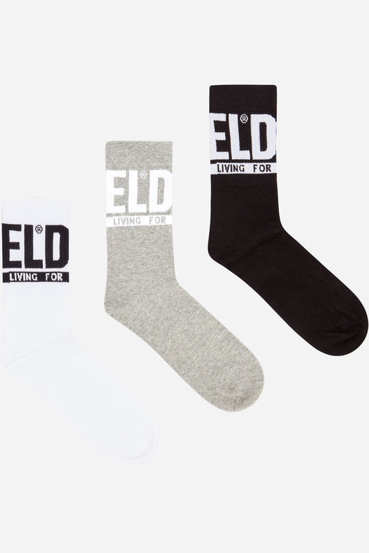 Calzini Diesel set 3 logo polsino cotone stretch