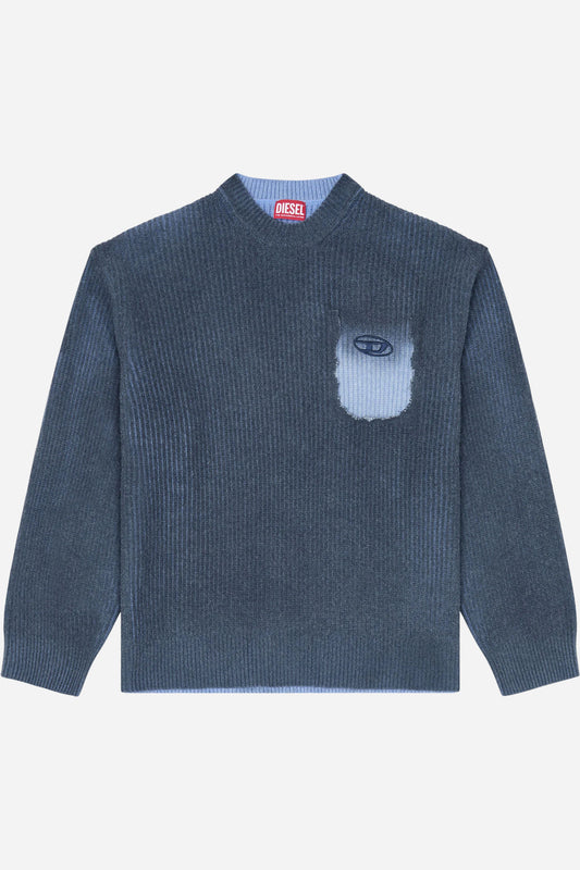 Maglione Diesel in misto lana tasca ghost