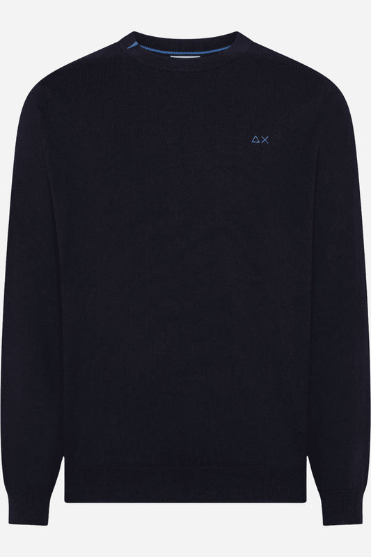 Maglia Sun68 girocollo maniche lunghe misto lana cotone