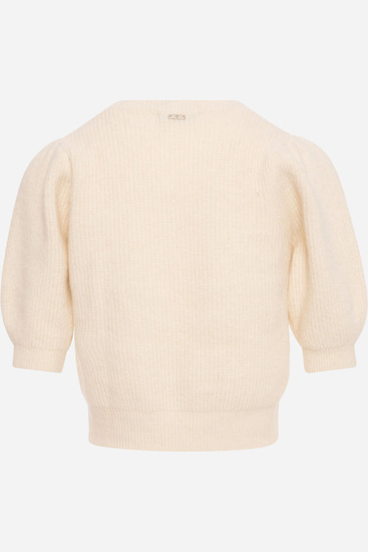 Maglia Fracomina cropped con applicazioni gioiello