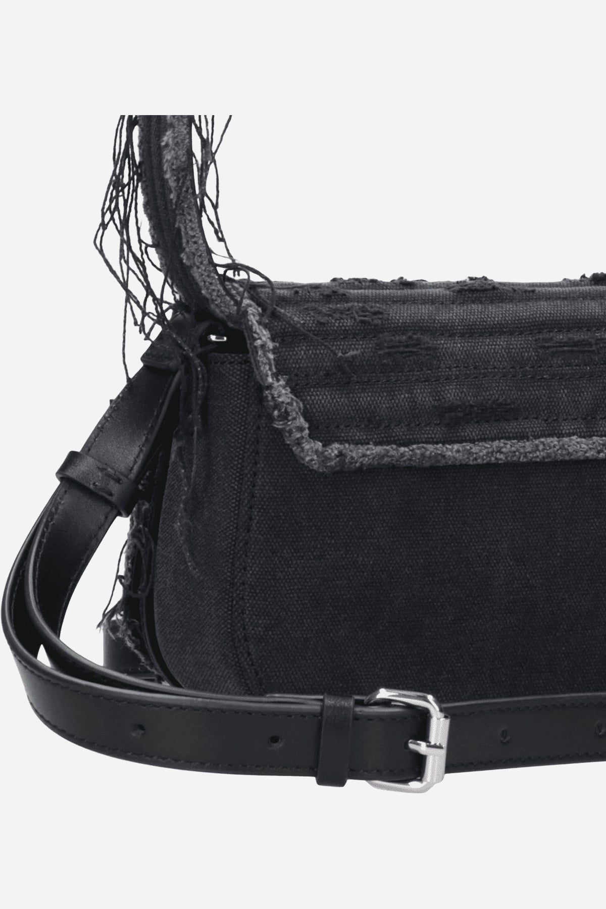 1DR Borsa piccola a spalla in denim e pelle
