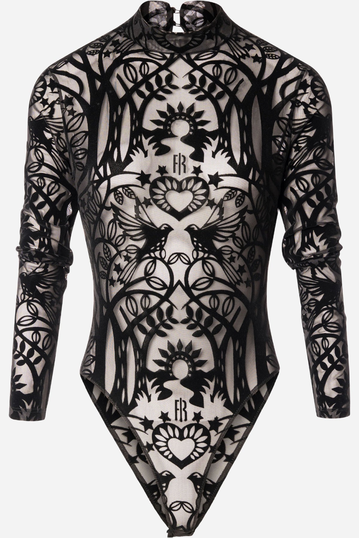 Body Fracomina slim in pizzo collo alto