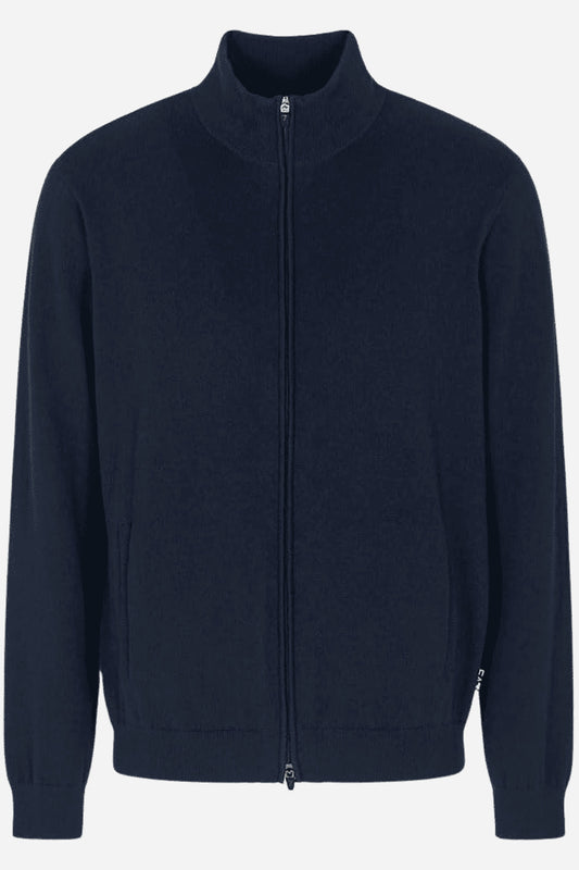 EA7 Maglioncino full zip in misto lana