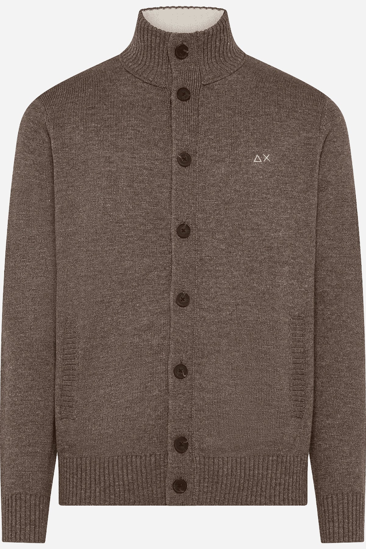 Cardigan Sun68 collo alto misto lana cashmere