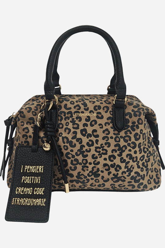 Chicago bauletto medio a mano scamosciato animalier