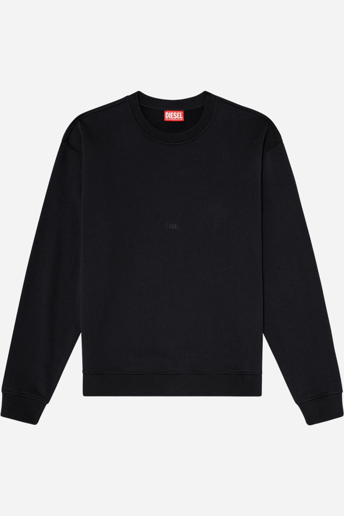 Felpa Diesel regular fit cotone micro logo ricamato