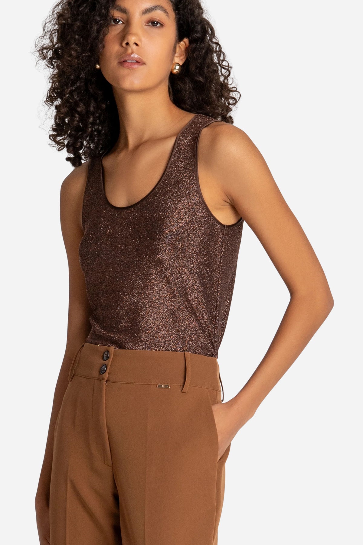 Fracomina Pantalone chino slim vita alta stretch
