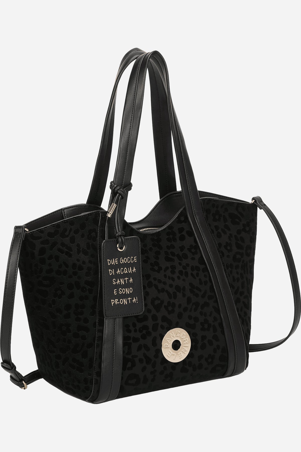Shopping bag Vicky grande a spalla stampa animalier