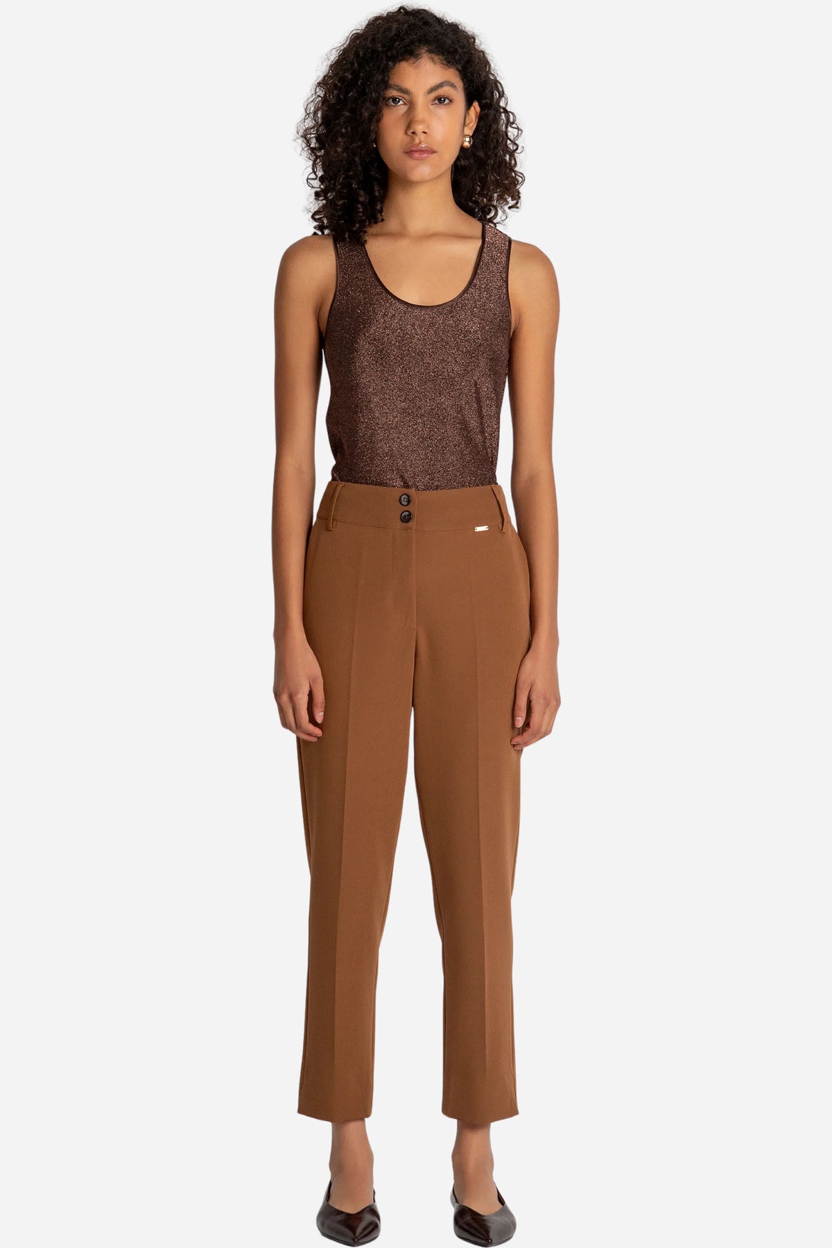Fracomina Pantalone chino slim vita alta stretch