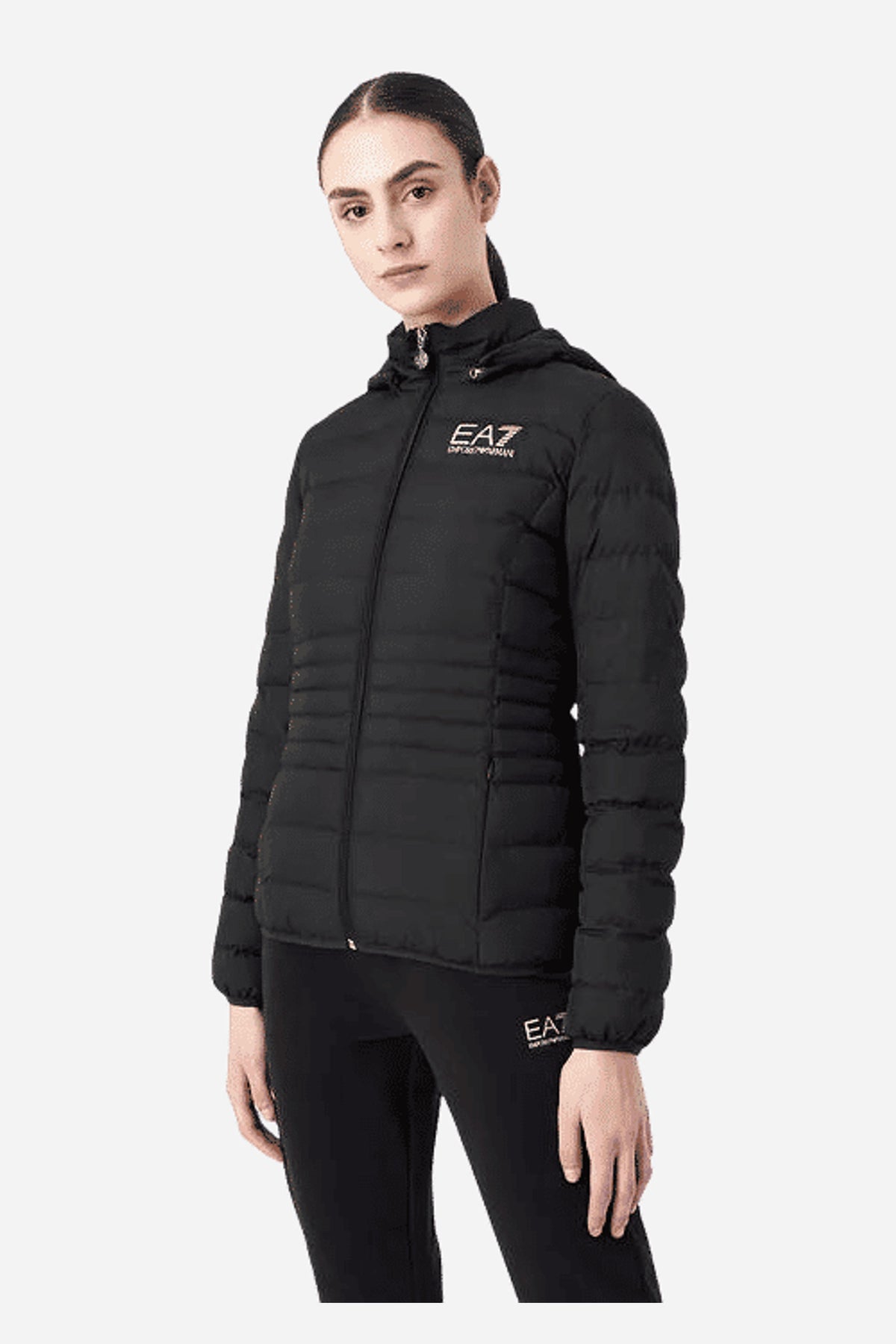 EA7 Piumino donna con cappuccio in poliestere