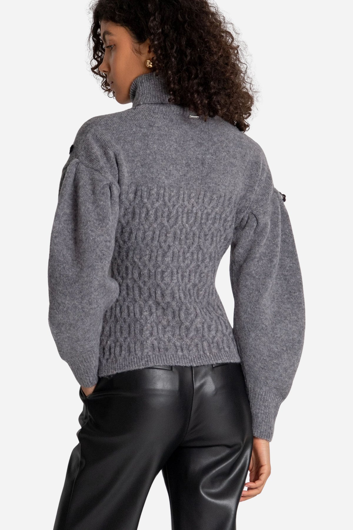 Maglia Fracomina slim collo alto punto treccia