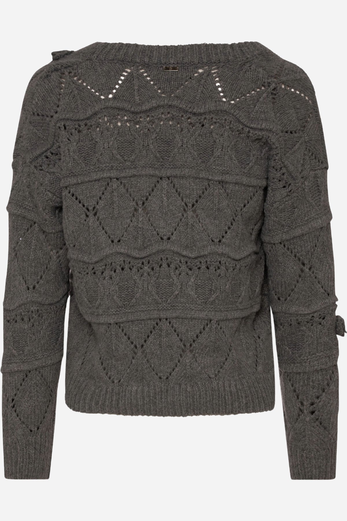 Cardigan regular punto treccia e trafori Fracomina