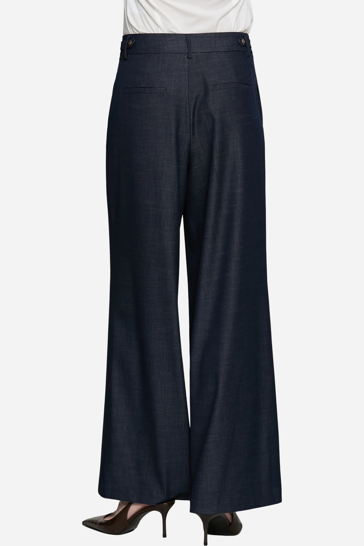 Panta SOUL vita alta con dettaglio denim
