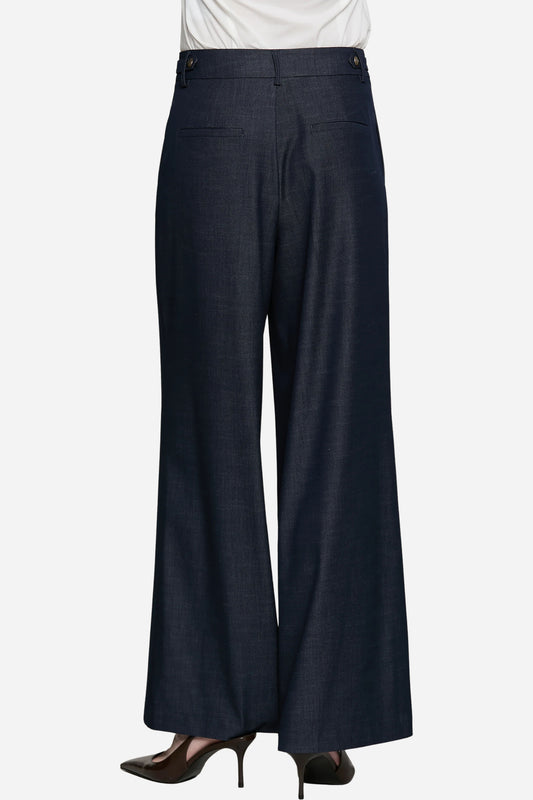 Panta SOUL vita alta con dettaglio denim