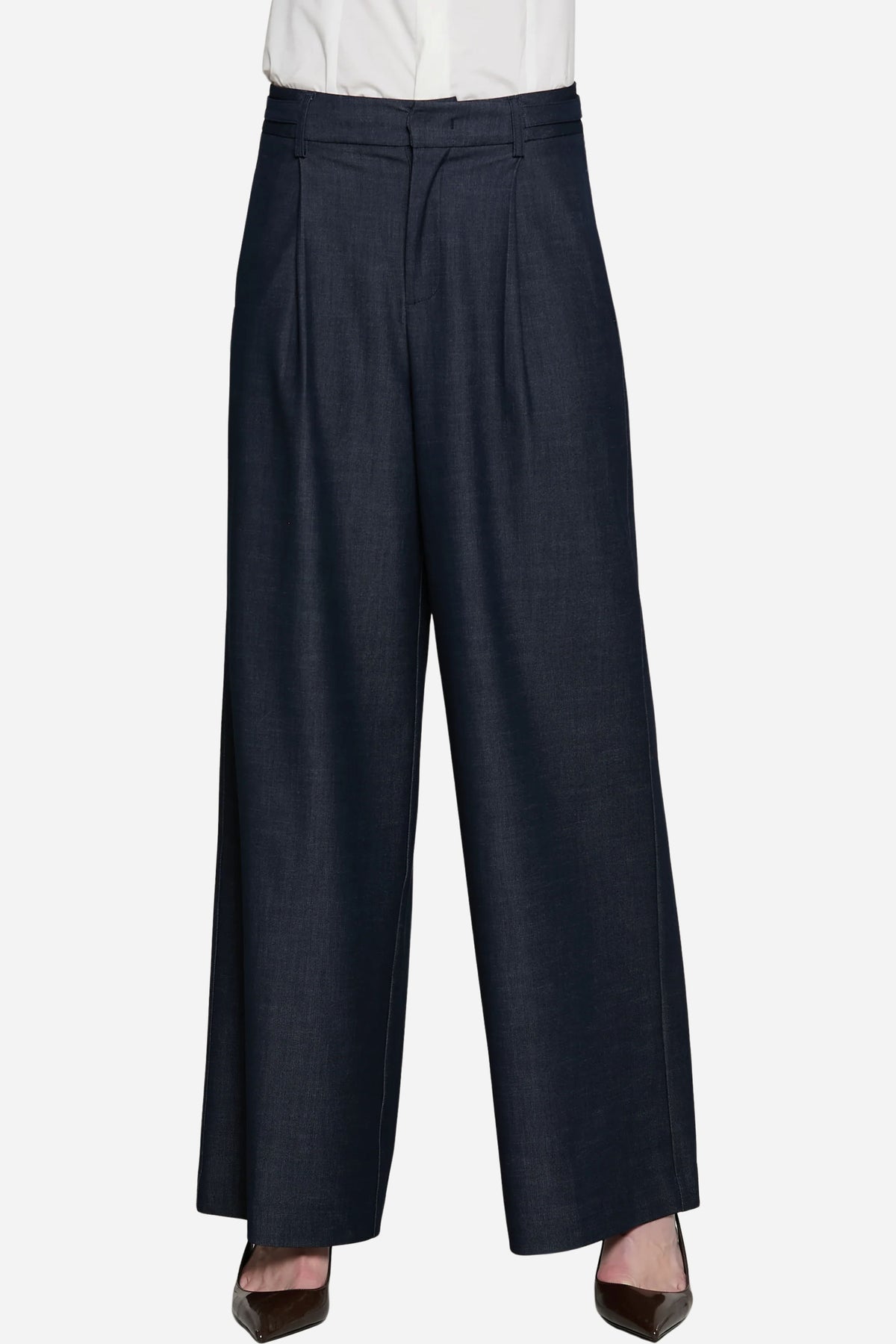 Panta SOUL vita alta con dettaglio denim