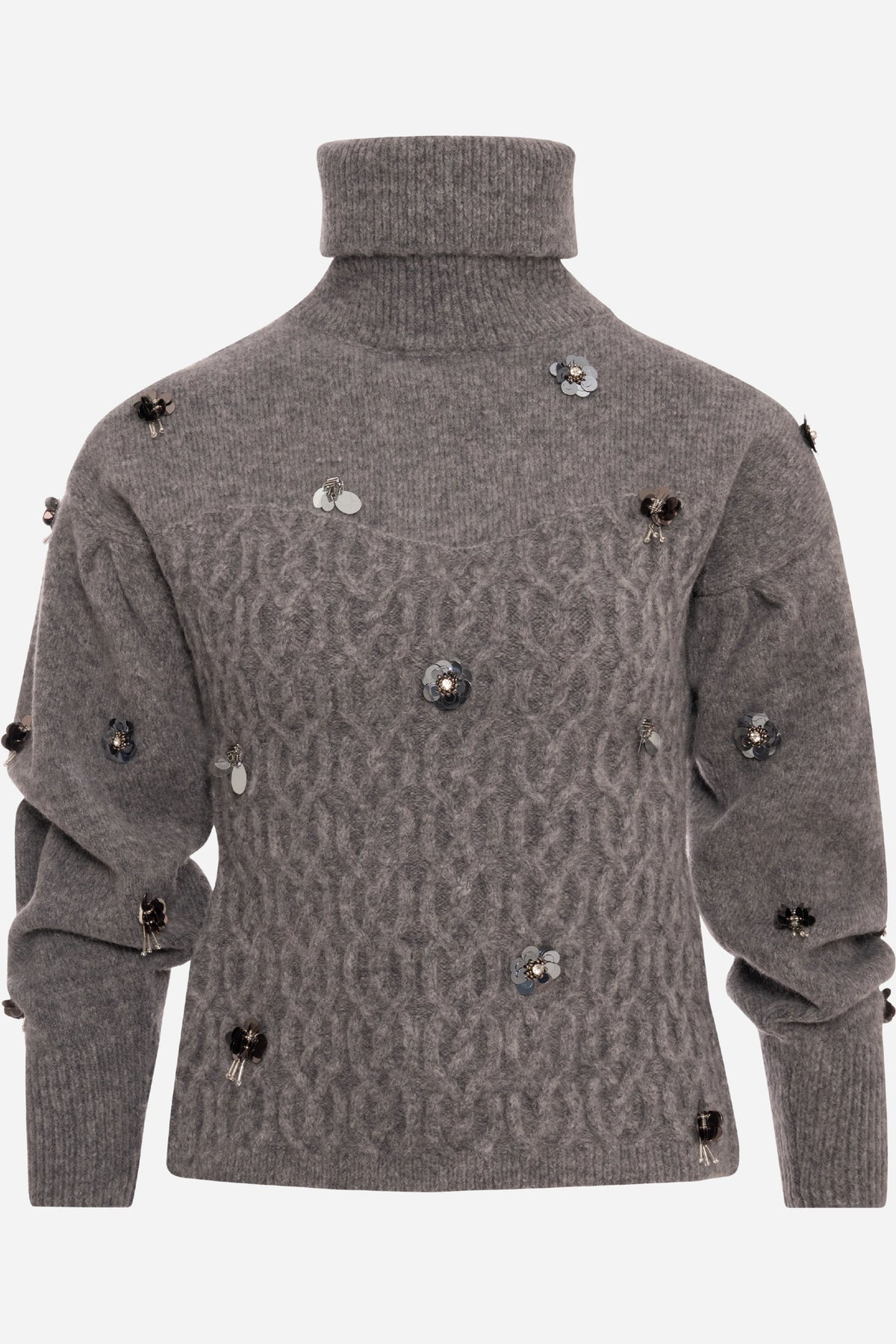 Maglia Fracomina slim collo alto punto treccia